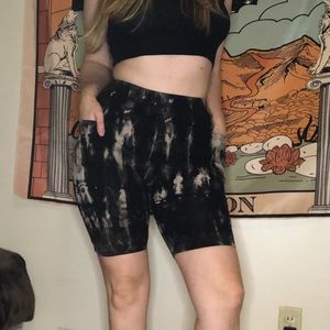 Custom Bleach Dyed Biker Shorts